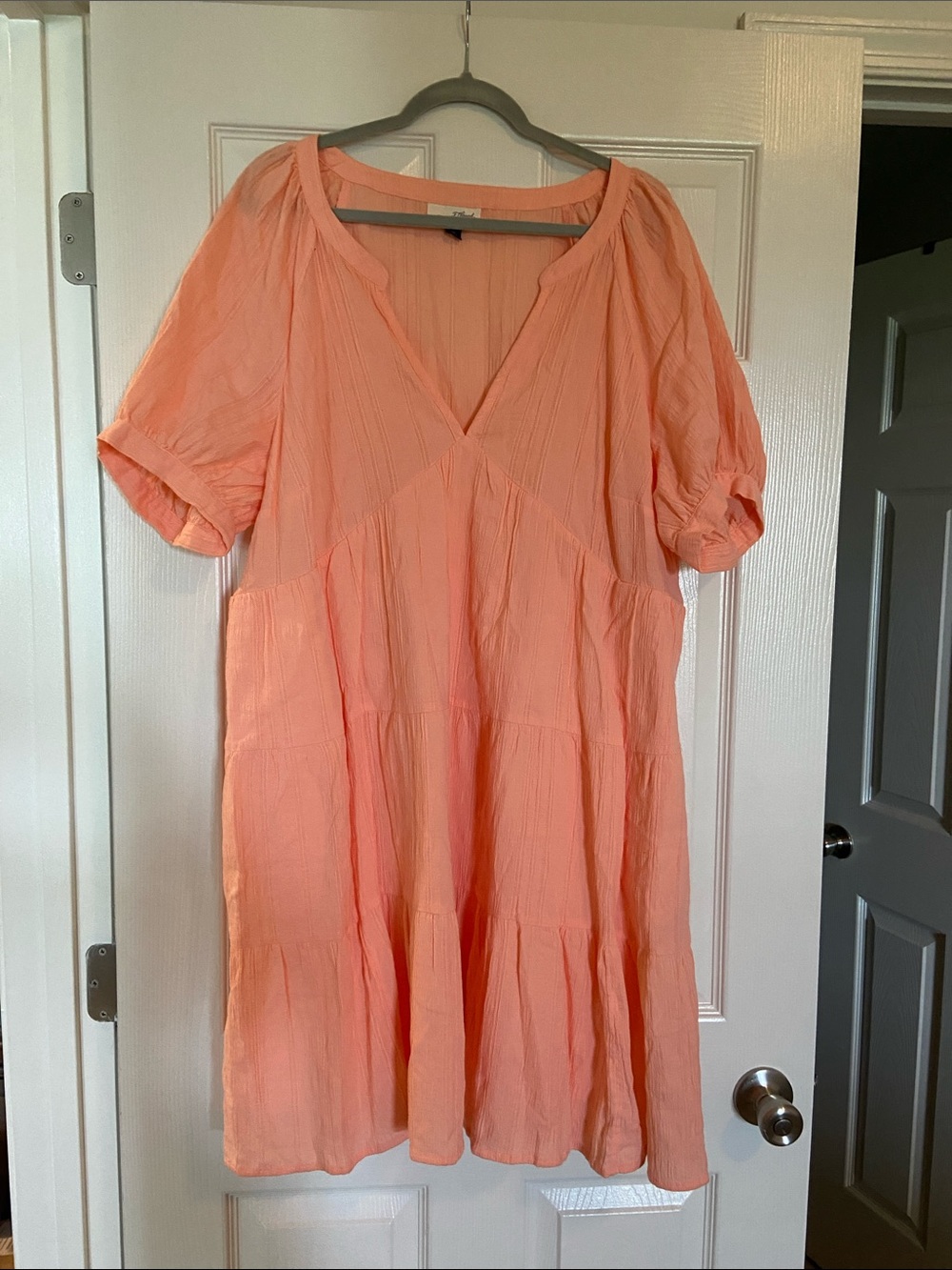 Universal Thread Coral V-Neck Tiered Midi Dress